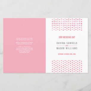 BRUILOFT CEREMONIE PROGRAMMA boho patroon roze kor