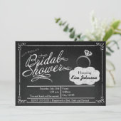 Bruiloft Chalk Vintage Krijtbord Uitnodiging (Staand voorkant)
