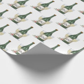 Bruiloft Champagne fles op wit Cadeaupapier (Hoek)