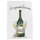 Bruiloft Champagne fles op wit Medium Cadeauzakje (Voorkant)