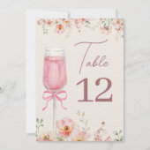 Bruiloft champagne roze strik bruidsfeest decorati kaart (Voorkant)