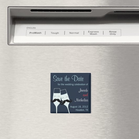 Bruiloft Champagne Toast Save the Date Magneet (Insitu (Vaatwasser))