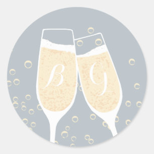 Bruiloft Champagne Toast Seal Ronde Sticker