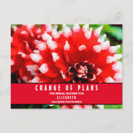 Bruiloft Change of Plans Rode Dahlia Ansichtkaart Briefkaart