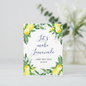 Bruiloft Change the Date Citroenen Bloeien Groen Briefkaart (Staand voorkant)
