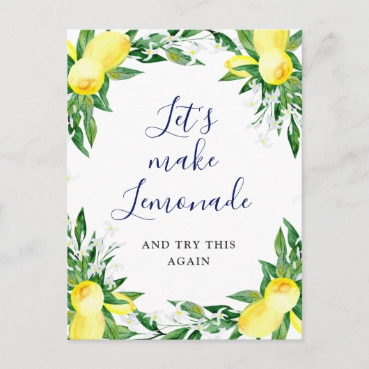 Bruiloft Change the Date Citroenen Bloeien Groen Briefkaart (Voorkant)