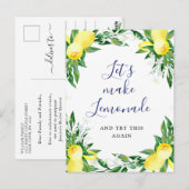 Bruiloft Change the Date Citroenen Bloesem Groen Briefkaart (Voorkant / Achterkant)