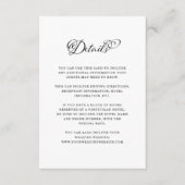 Bruiloft Charm Zwart-wit Kalligrafie Details Informatiekaartje (Voorkant)