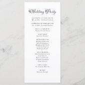 bruiloft charme | Zwart-wit kalligrafie Programmakaart (Achterkant)