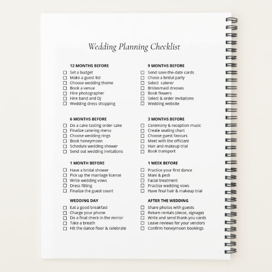 Bruiloft Checklist Planner (Achterkant)