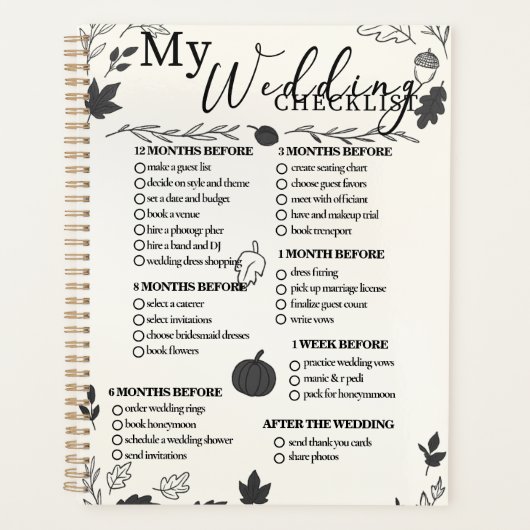 Bruiloft Checklist Planner (Voorkant)