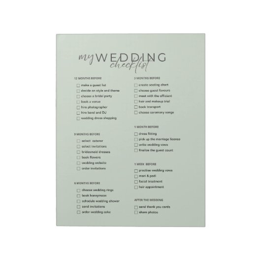 Bruiloft Checklist Planner Notitieblok (Linkerzijde)