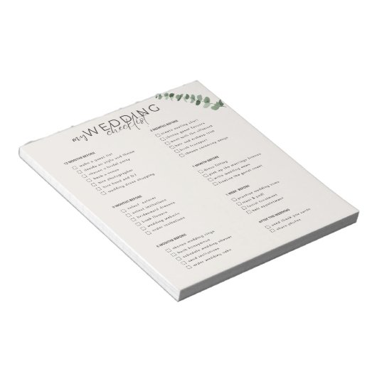 Bruiloft Checklist Planner Notitieblok (Schuin)