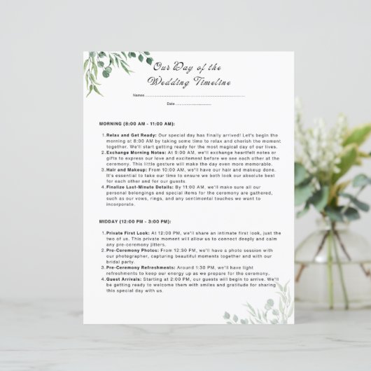 Bruiloft Checklists - Dag van de Bruiloft Planner (Staand voorkant)