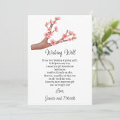 Bruiloft Cherry Blossoms Branch Wishing Well Kaart (Staand voorkant)