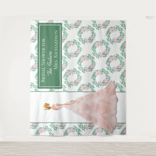 Bruiloft Chic Fotobackdrop - Groen Wandkleed (Voorkant)