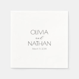 Bruiloft Chic Zwart Script Papier Servet