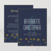 Bruiloft Chique Modern Elegant Eenvoudig Blauw Gee Informatiekaartje (Voorkant / Achterkant)