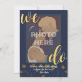 Bruiloft Chique Modern Elegant Eenvoudig Blauw Gee Kaart (Achterkant)