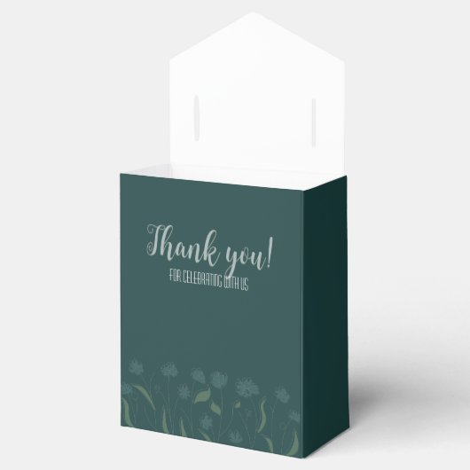 Bruiloft Chique Modern Elegant Eenvoudig Groen Sma Bedankdoosjes (Geopend)