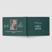 Bruiloft Chique Modern Elegant Eenvoudig Groen Sma Gastenboek (Volledig)