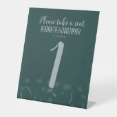 Bruiloft Chique Modern Elegant Eenvoudig Groen Sma Reclamebord Met Voetstuk (Voorkant)