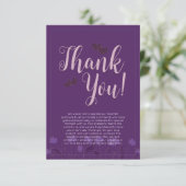 Bruiloft Chique Modern Elegant Eenvoudige Lavendel Bedankkaart (Staand voorkant)