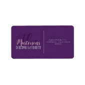 Bruiloft Chique Modern Elegant Eenvoudige Lavendel Etiket (Voorkant)
