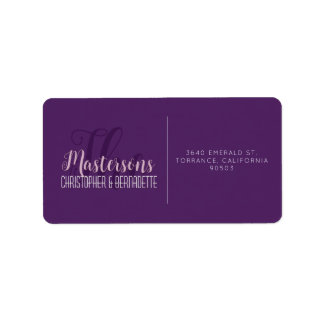 Bruiloft Chique Modern Elegant Eenvoudige Lavendel Etiket
