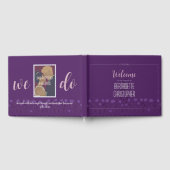 Bruiloft Chique Modern Elegant Eenvoudige Lavendel Gastenboek (Volledig)