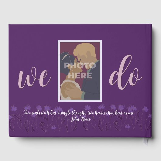 Bruiloft Chique Modern Elegant Eenvoudige Lavendel Gastenboek (Achterkant)