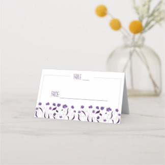 Bruiloft Chique Modern Elegant Eenvoudige Lavendel Plaatskaartje