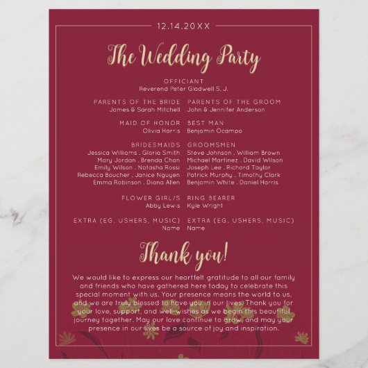 Bruiloft Chique Modern Elegant Eenvoudige Rode Wij (Achterkant)