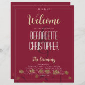 Bruiloft Chique Modern Elegant Eenvoudige Rode Wij (Voorkant / Achterkant)