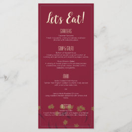 Bruiloft Chique Modern Elegant Eenvoudige Rode Wij Menu