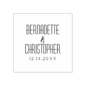 Bruiloft Chique Modern Elegant Eenvoudige Rode Wij Rubberstempel (Afrduk)