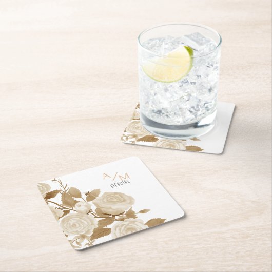 Bruiloft Chique Monogram Kartonnen Onderzetters (Insitu)