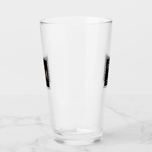 Bruiloft Chique Monogram Wit Glas (Links)