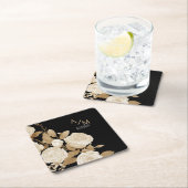 Bruiloft Chique Monogram Zwart Kartonnen Onderzetters (Insitu)