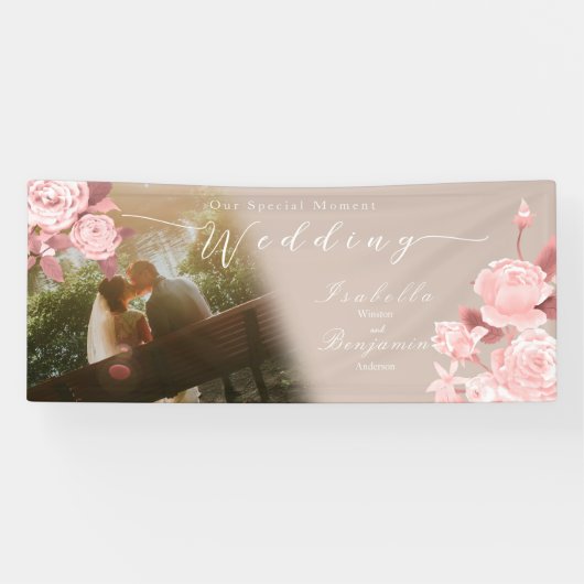Bruiloft chique Roos foto banner (Horizontaal)