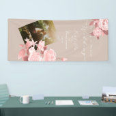 Bruiloft chique Roos foto verticaal Spandoek (Beurs)