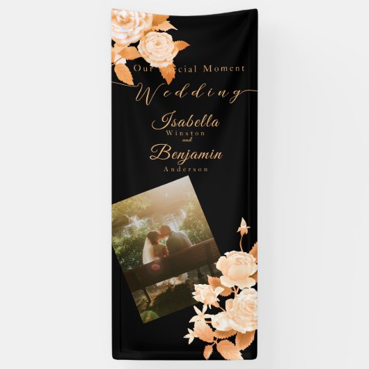 Bruiloft chique Roos foto verticaal Spandoek (Verticaal)