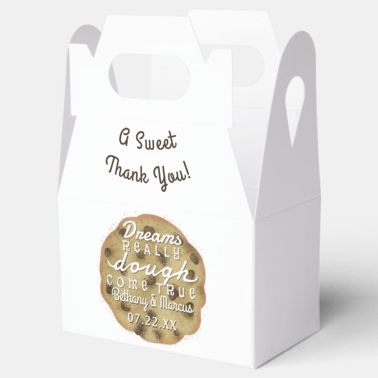 Bruiloft Chocolade Chip Cookie Treats Dromen Deeg Bedankdoosjes (Geopend)