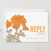 Bruiloft chrysant sinaasappel bruiloft maaltijd RS Kaart (Voorkant)