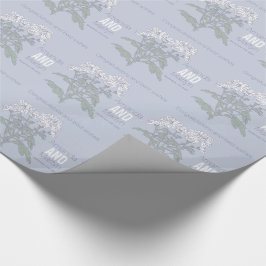 Bruiloft chrysant witte naam date wrap cadeaupapier