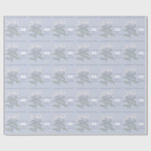 Bruiloft chrysant witte naam date wrap cadeaupapier (Vlak)