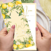 Bruiloft Citroen Citrus Zomer Monogram Menu