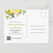 Bruiloft citroenen Citrus foto overlay Bewaar de d Aankondigingskaart (Achterkant)