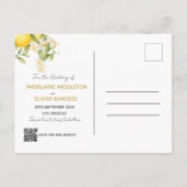 Bruiloft Citrus citroenen foto overlay opslaan van Aankondigingskaart (Achterkant)