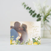 Bruiloft Citrus citroenen foto overlay opslaan van Aankondigingskaart (Staand voorkant)